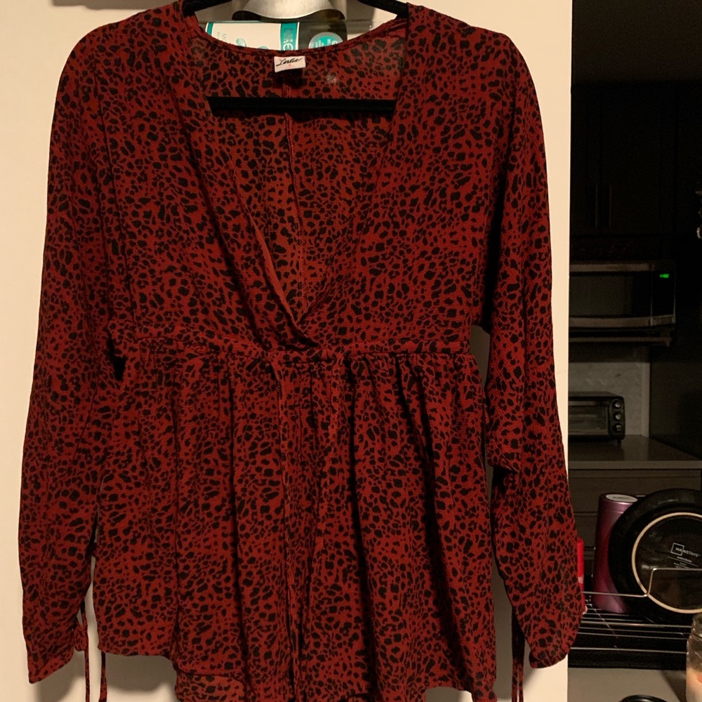 Red & Black Cheetah Romper